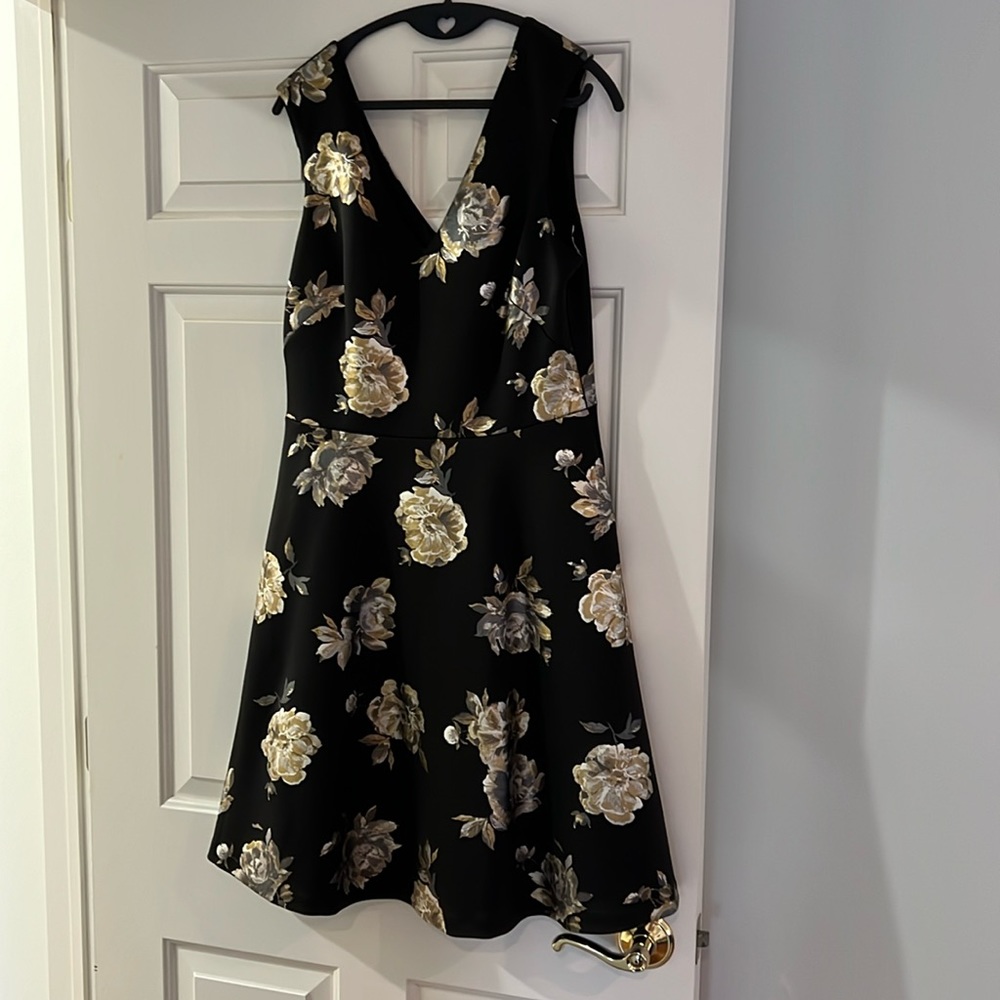 WHBM black and gold dress